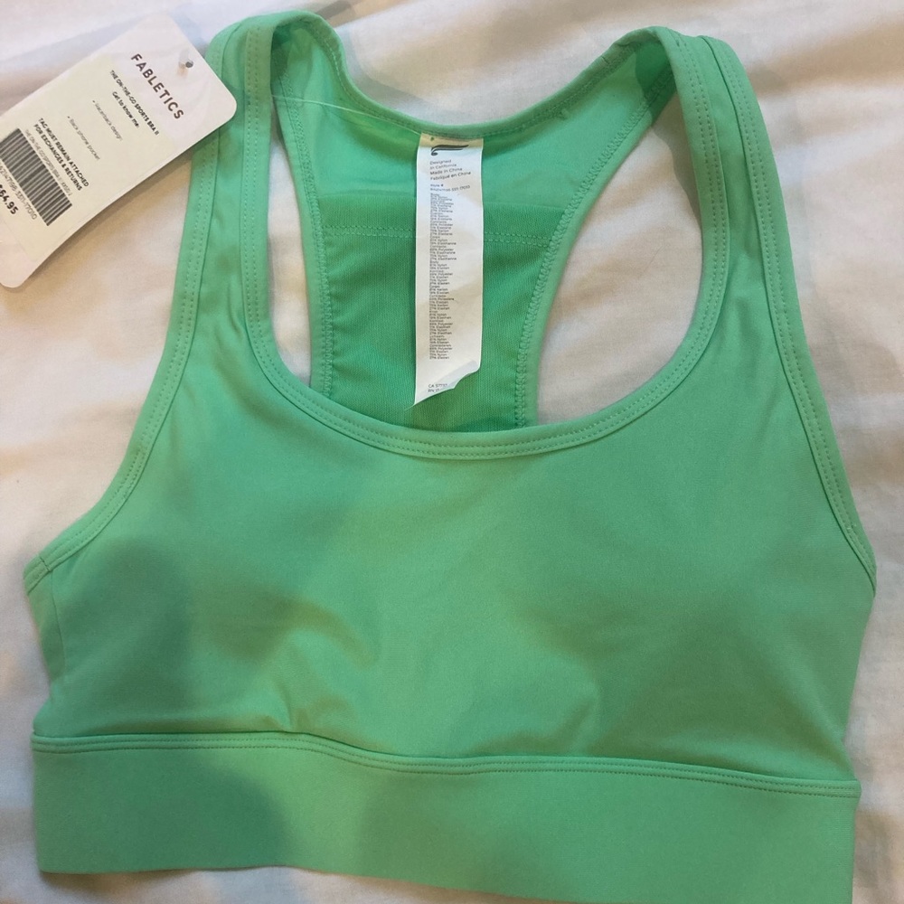 XXS New Fabletics mint green sports bra